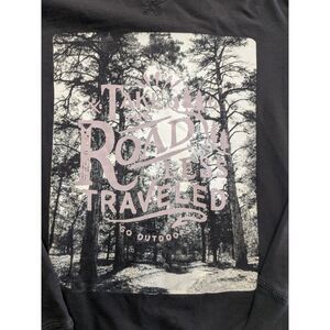 L.O.G.G. H&M Sweatshirt Women's Small Gray Road Less Traveled Graphic Pullover
